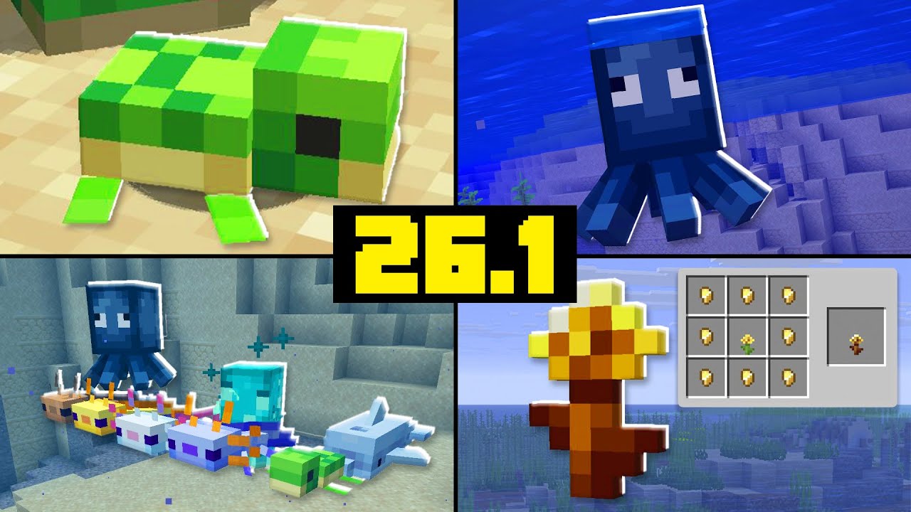 MINECRAFT 26.1 - NOVA FLOR DOURADA e MAIS MOBS FILHOTES ADICIONADOS ...