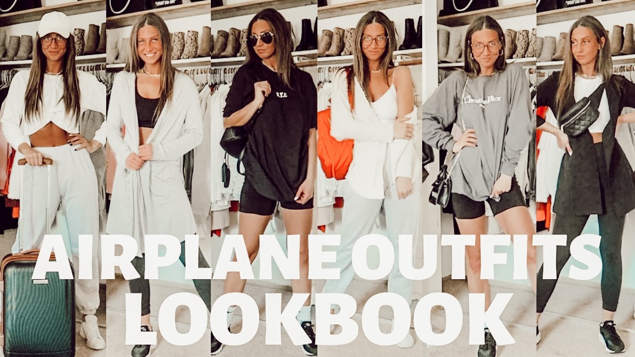 AIRPLANE OUTFITS LOOKBOOK: cute/comfy travel outfit ideas | Jenna Jones