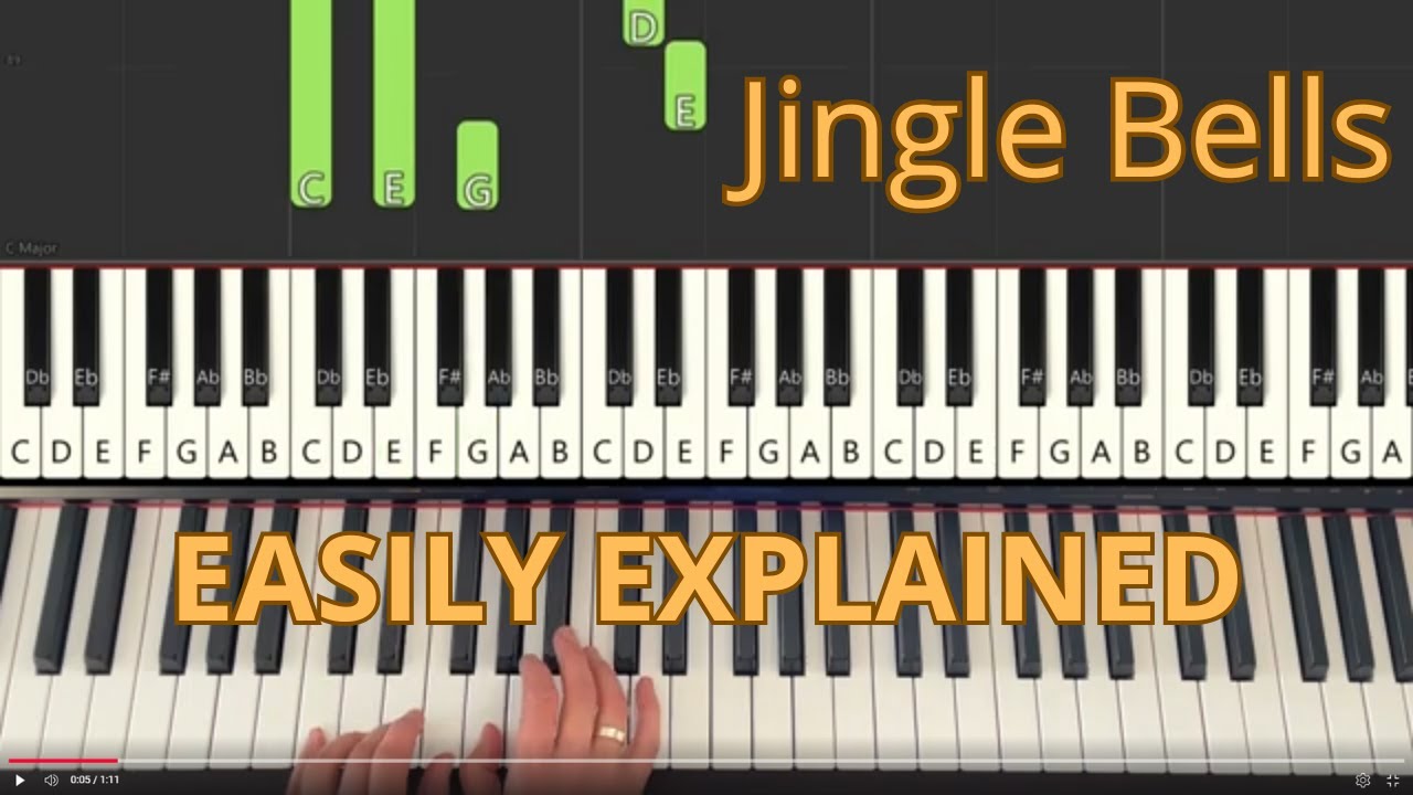 Jingle Bells - how to play on the piano, easy piano tutorial with ...