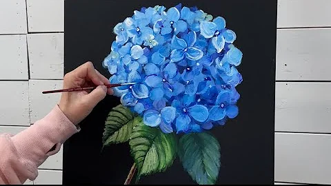 How To Paint A HYDRANGEA For Beginners | Acrylic Tutorial