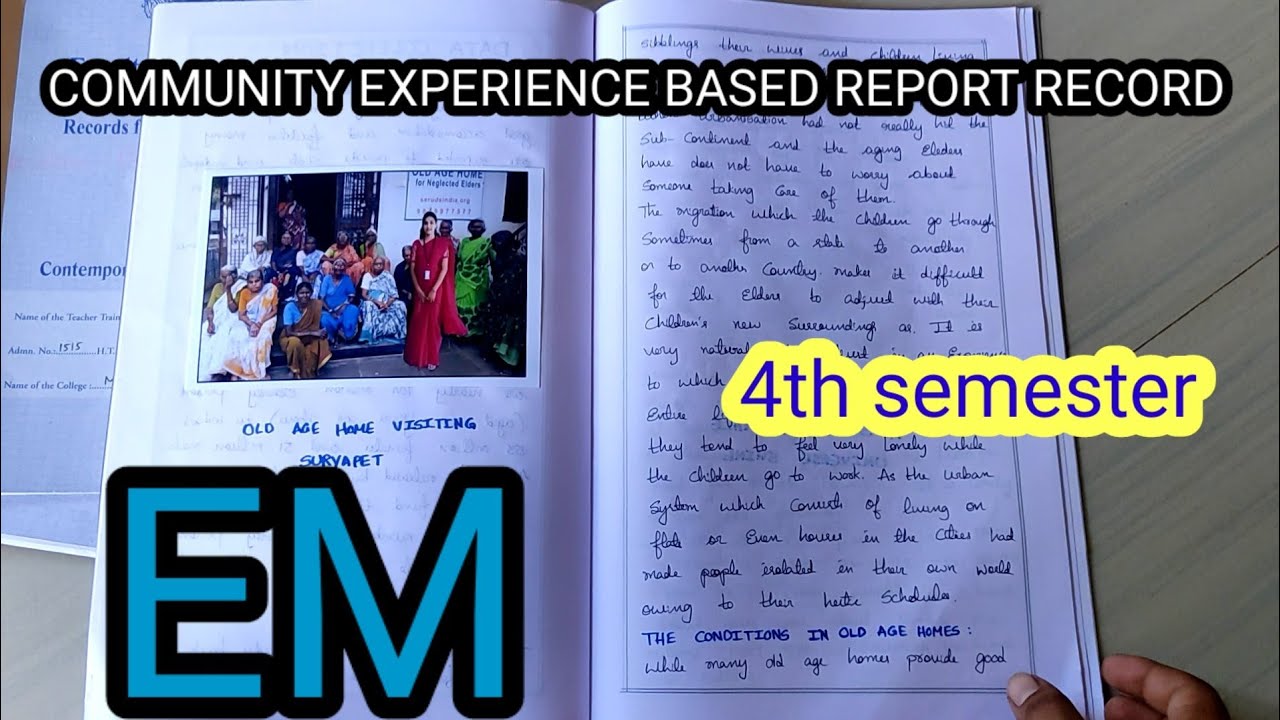 Community Experience Based Report Record Community B Ed Record