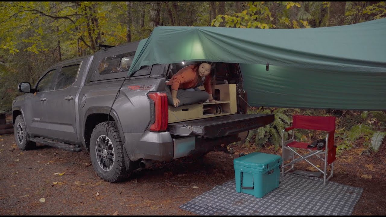 Relaxing SOLO Camping Escape | Gloomy Rain, Cozy Shelter & ASMR | Living in a Car