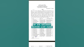 MP RES II SUB ENGINEER WAITING LIST II #subengineer #RES #waitingLIST #LIST #mppsc #PEB #upsc #aen