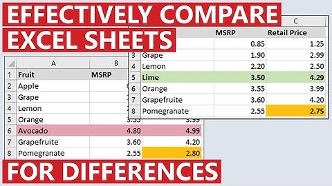 Effectively Compare Excel files for differences