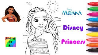 Moana coloring page video - Disney Princess coloring pages