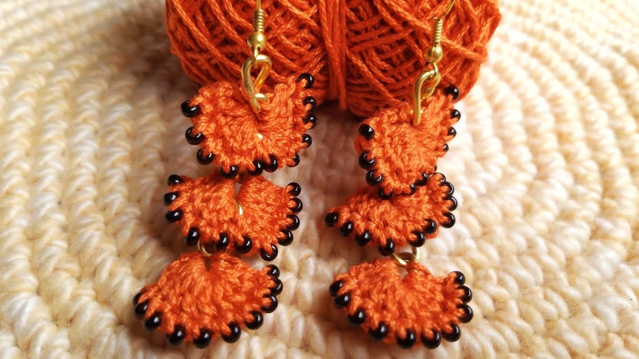 🎀 Crochet Earrings 🎀 Dangling Chain Earrings (0137)