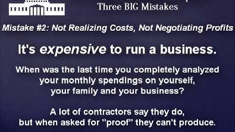 3 BIG Mistakes that (almost) ALL Contractors Make