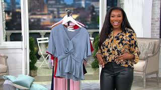 Bishop   Young Pebbled Satin Front Twist Karlie Top on QVC