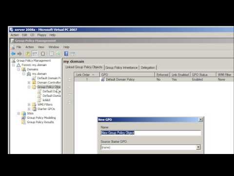 Windows Server 2008: create group policy for Active Directory