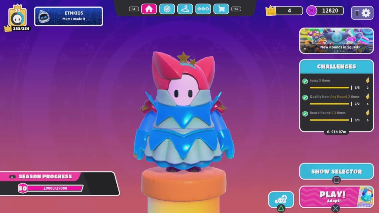 Fall Guys Star Princess Skin Gameplay Satellite Stars: Adapt!