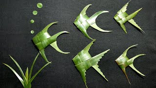 How to make Coconut leaf fish (Easy guide) - Coconut (palm) leaf crafts.