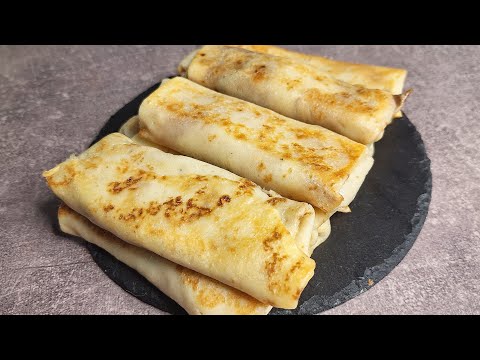 Как легко приготовить тонкие блинчики с начинкой.