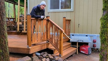 Building Custom Baluster Railing & Stairs at My Off Grid Cabin