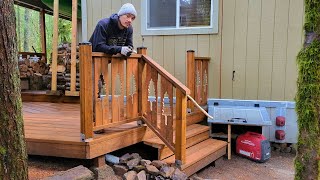 Building Custom Baluster Railing & Stairs at My Off Grid Cabin