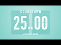 25 minutes countdown timer flip clock  jazz  bells