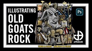 From the Vault - Old Goats Rock Retired Navy CPOs sketch to Photoshop | Jeff Hobrath Art Studio