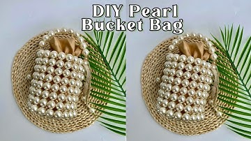 DIY VINTAGE PEARL BEADED BAG  || HOW TO MAKE BUCKET BEAD BAG || For Beginners