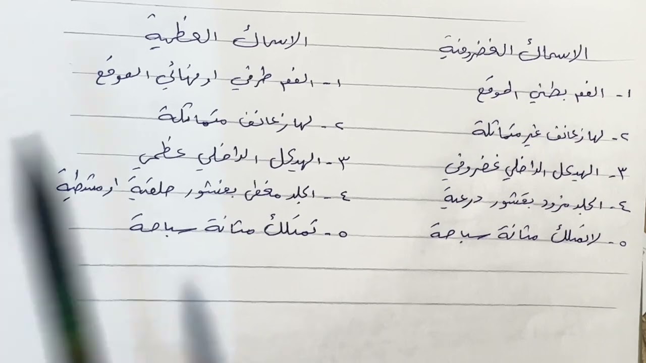 احياء الثاني متوسط (الفقريات ) الأسماك الغضروفية والعظمية والبرمائيات