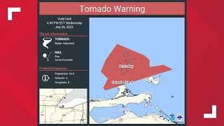 WATCH: Tornado warning for parts of Erie, Ottawa counties