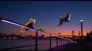 Clockwork Duel at Neon Dusk: Harbor Rope Climb Showdown