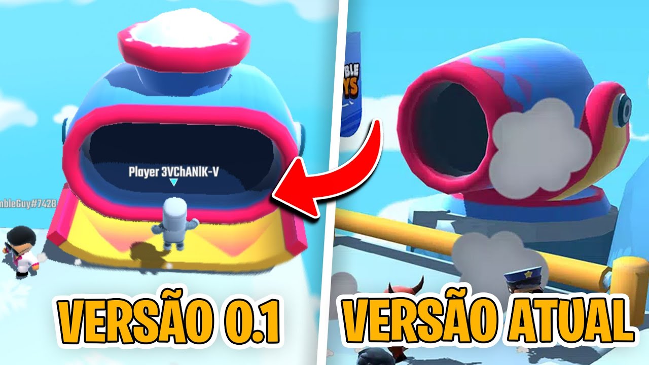 JOGANDO A VERSÃO MAIS ANTIGA DO STUMBLE GUYS - O QUÊ MUDOU? 