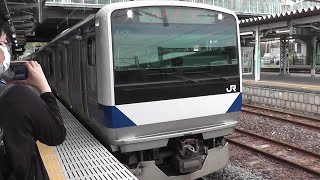 【電笛付き】E531系K456編成（541M　 回送）引き上げ線に向けて発車