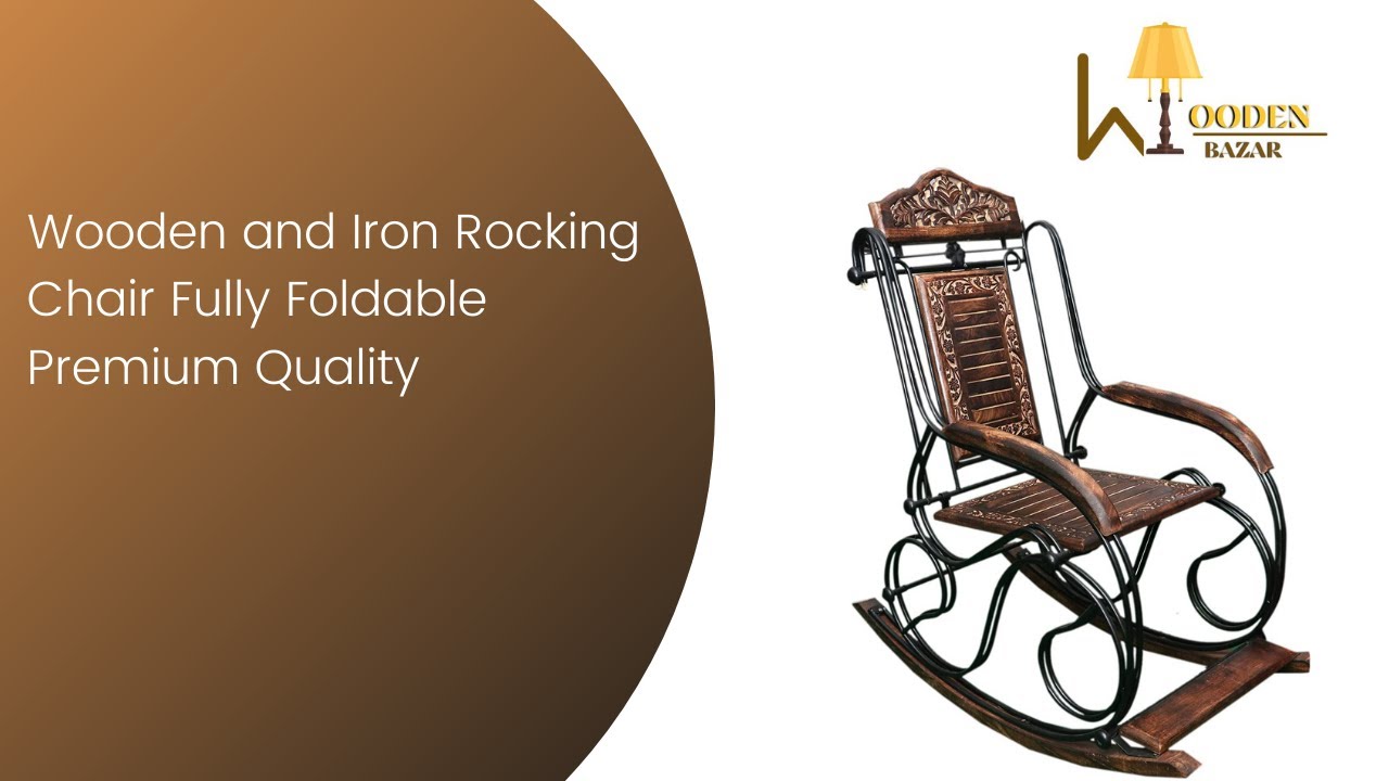 Add Iron Rack Rocking Chair Wooden and Iron Rocking Chair Fold-able Installation Process - YouTube