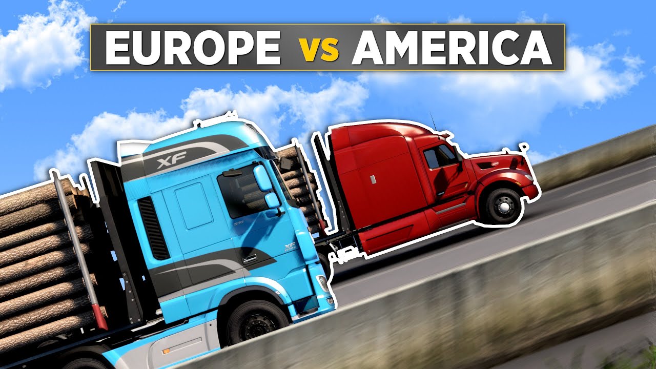 American Truck vs European Truck - Same Engines - YouTube