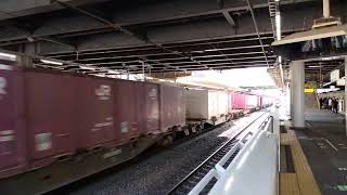 3月5日 5087レ EF210-158(吹)+コキが高槻駅を通過するシーン