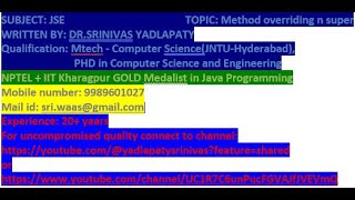 JSE: Method overriding n super