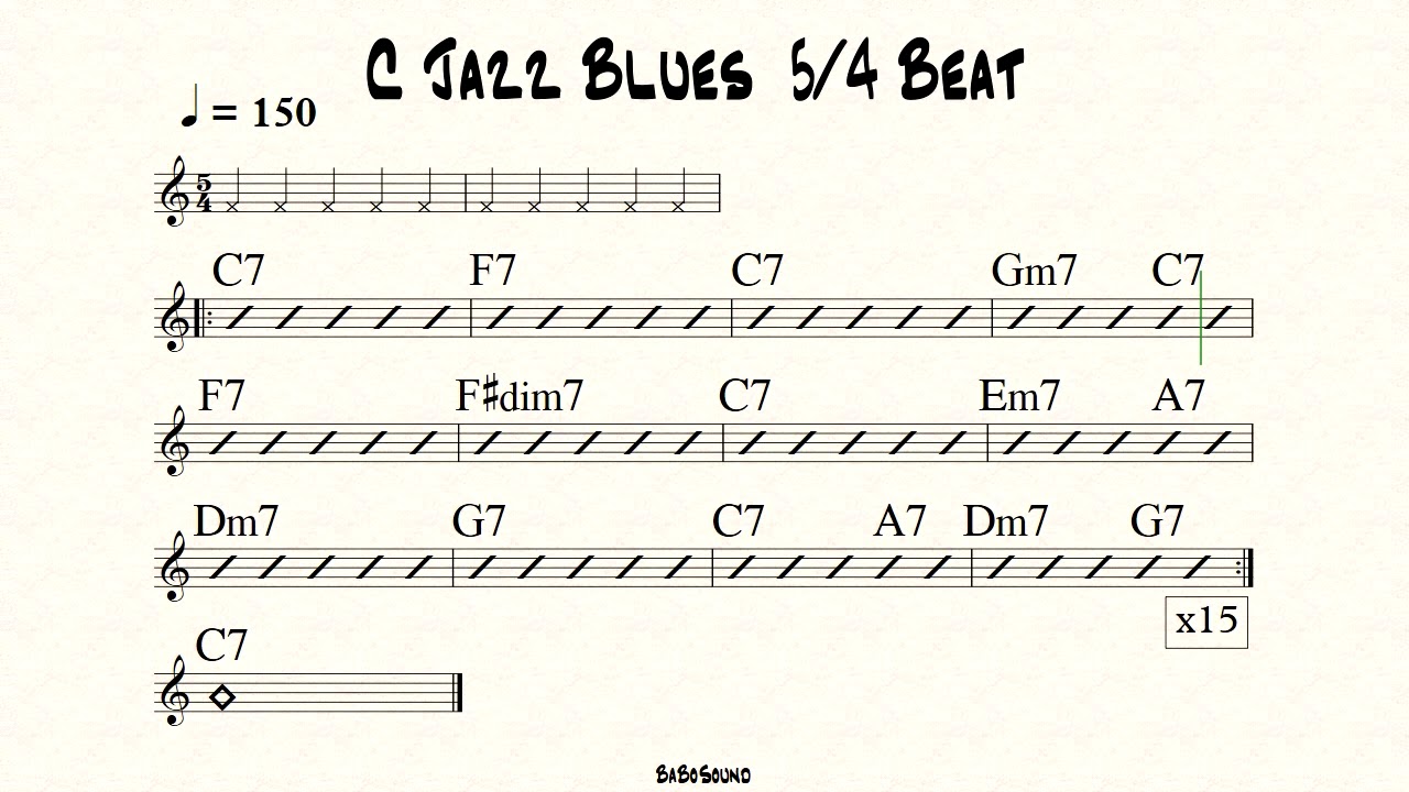 C Jazz Blues 5 4 Beat Style Backing Track For Piano Guitar Bpm 150 Youtube C Jazz Blues 5 4 Beat Style Backing Track For Piano Guitar Bpm 150 Youtube