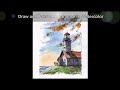 Paint a simple old lighthouse line and wash watercolor easy to follow with peter sheeler