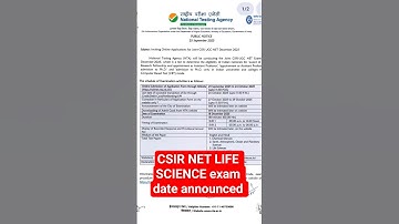 CSIR net dec 25 exam date!