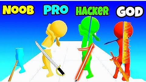NOOB vs PRO vs HACKER vs GOD - Sword Play!