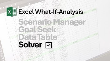 Excel What-If-Analysis: Solver