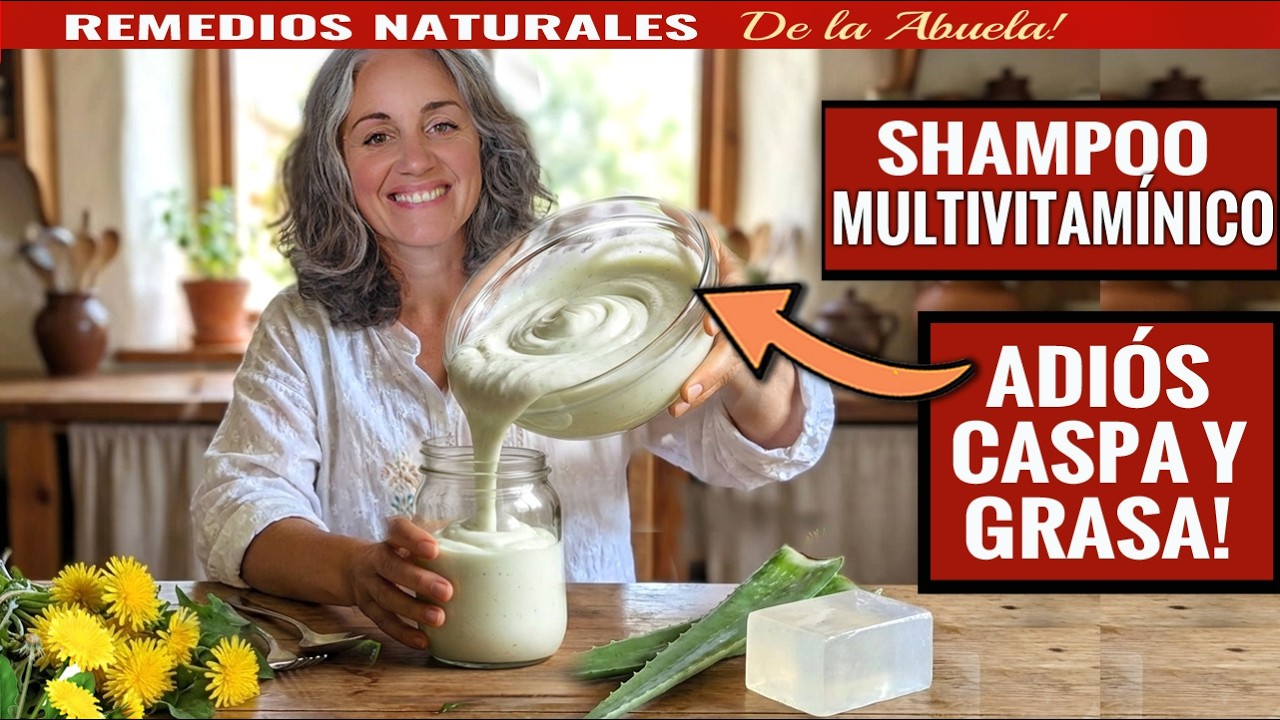 Мультивитаминный шампунь с одуванчиком и алоэ | Домашнего приготовления и из натуральных ингредиенто