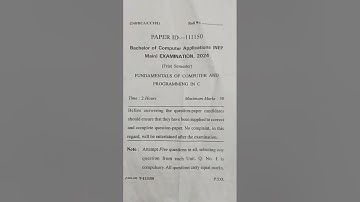 Fundamental of Computer and Programming in C Question Paper Gurugram University,MDU,IGU #exam#viral