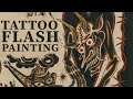 Painting tattoo flash - Devils by Emils Salmins