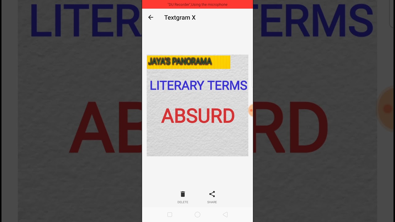 LITERARY TERMS - ABSURD LITERATURE