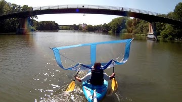 Downwind Super Kayak Sail (Blue) - Portable, Easy Set up and Deploys Quickly. makes a great gift!