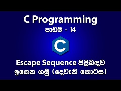 Using Escape Sequences in C Programming - Part 2/2 | පාඩම - 14