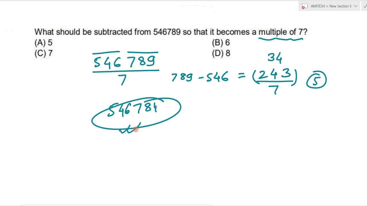 What Should Be Subtracted From 546789 So That It Becomes A Multiple Of what-should-be-subtracted-from-546789-so-that-it-becomes-a-multiple-of