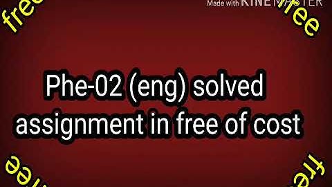 Phe 02 solved assignment 2020