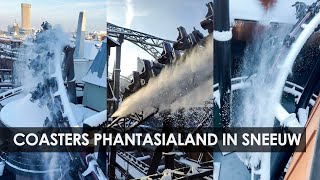 Achtbanen Phantasialand worden sneeuwschuivers (Taron, F.L.Y. in de sneeuw)