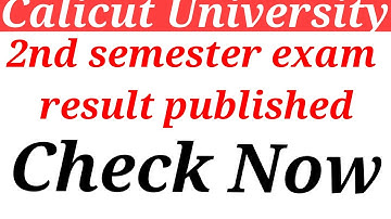 Calicut University 2nd semester exam result published 