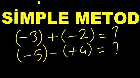 Adding and Subtracting integers Using a Simple Method
