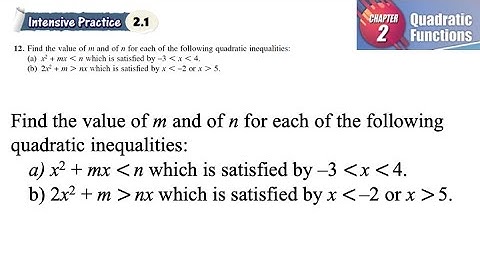 Quadratic Functions intensive practice 2.1 Q12 | latihan intensif 2.1 | roots are in the ratio 1:3