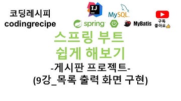 [SpringBoot + mysql + mybatis]  09_게시글 목록 출력 화면 구현하기(스프링부트 게시판, 인텔리제이, mybatis, mysql, 타임리프)