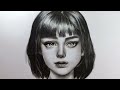 How I Draw a Girl with Brush || Menggambar Sketsa Menggunakan Kuas