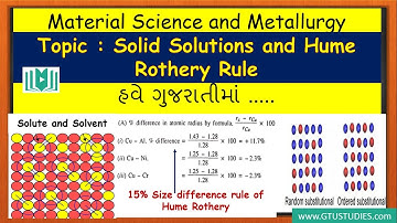 Material Science and Metallurgy in Gujarati |Chapter 04| Solid Solutions and Hume Rothery rules |GTU